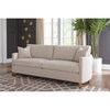 Coaster Contemporary Upholstered Arched Arms Chenille Sofa in Beige