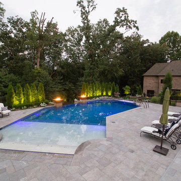 fire & water w/ infinity edge custom gunite pool
