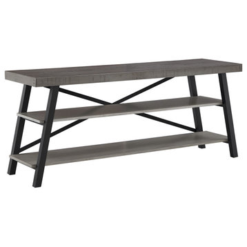 Rodriguez Rustic X-Base 60" TV Stand, Gray