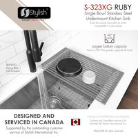 STYLISH 32''L x 18''W Undermount Single Bowl 16G Stainless Steel Kitchen Sink
