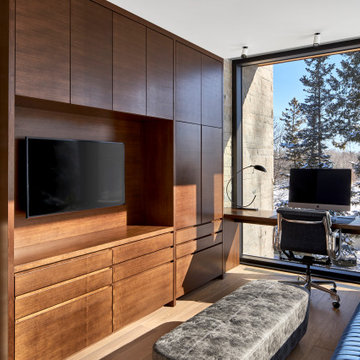 Built-in Walnut Veneer TV Unit