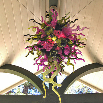 Custom Lavender Blossom Chandelier - Colorado Deck Installation