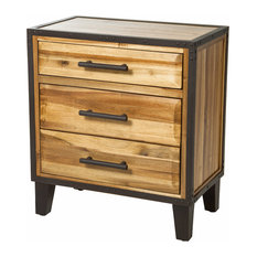 3 Drawer Dressers And Chests Houzz Gdfstudio Glendora Solid Wood Natural Stain Three Drawer Dresser Dressers