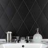 Rhombus Smooth Black Porcelain Floor and Wall Tile