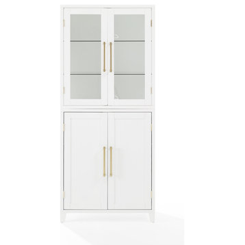 Roarke Pantry Storage Cabinet With Glass Door Hutch