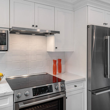 Beautiful Rossmoor Kitchen Remodel with White 3D backsplash