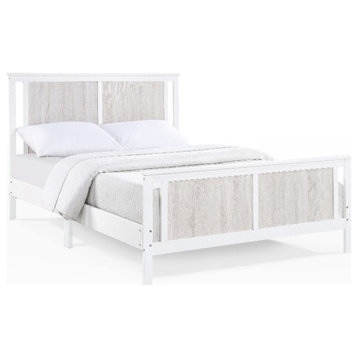 Olive & Opie Connelly Wood Reversible Panel Full Bed in White/Rockport Gray