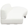 Vesper Curved Armless Right Chaise, Faux White Shearling, Black Wood Leg Base