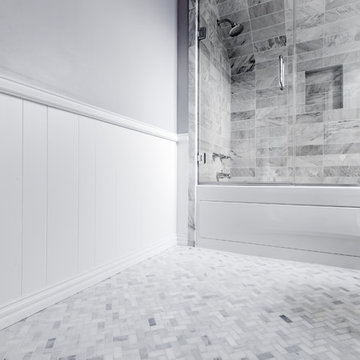 Classic Carrara Marble Master Bathroom