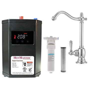 Victorian 9" Instant Hot Water Dispenser With HotMaster DigiHot Digital Tank, Polished Chrome