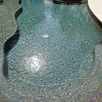 Dark Silver Glass Tiled Pool