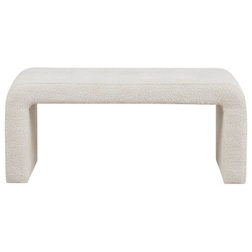 INK+IVY Steve Boucle Waterfall Bench, Cream