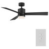 Axis 3-Blade Smart Ceiling Fan 52" Matte Black, 3000K LED Kit