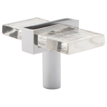 Sietto Adjustable Clear Glass Knob With Polished Chrome Base