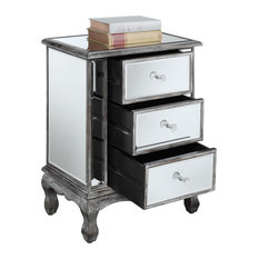 Convenience Concepts Gold Coast Vineyard Mirrored 3 Drawer End Table U12-114