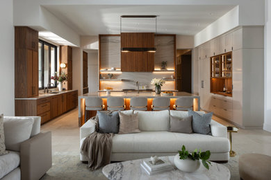 Example of a trendy living room design in Austin