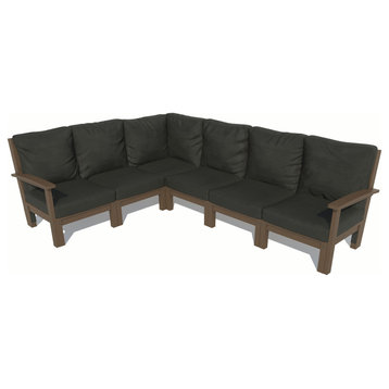 Bespoke 6-Piece Sectional Sofa Set, Jet Black/Weathered Acorn
