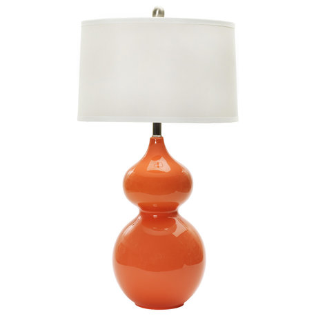 Fangio Lighting 28" Ceramic Table Lamp, Orange Nectar