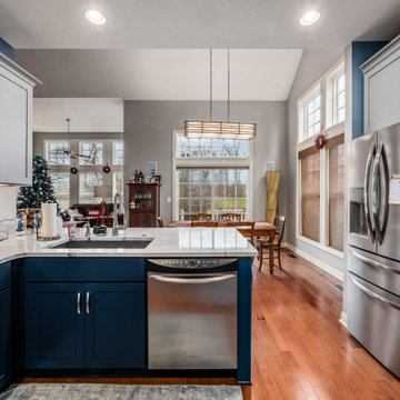 Two-Tone Transitional Kitchen Remodel Done with Cabinet Refacing
