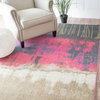Vintage Abstract Color Block Rug, Pink, 5'3"x7'7"