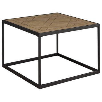 25" Square Wood Coffee Table with Parquet Top - Parquet Veneer