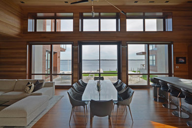 Minimalist dining room photo in New York