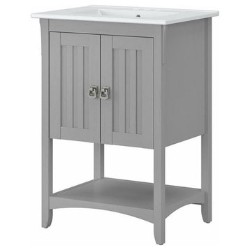 Bush Salinas 24"W Engineered Wood Bathroom Vanity Cabinet in Cape Cod Gray