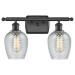 Innovations Lighting - Salina 2-Light LED Bath Fixture, Matte Black, Glass: Clear Spiral Fluted - A truly dynamic fixture, the Ballston fits seamlessly amidst most decor styles. Its sleek design and vast offering of finishes and shade options makes the Ballston an easy choice for all homes.