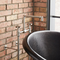 Edison Freestanding Tub Faucet With Shutoff Valves - Bathtub Faucets