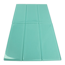 3x9 Green Subway Glass Tiles - Home Accessories & Decor