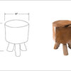 East at Main Nellie Brown Natural Hide Stool