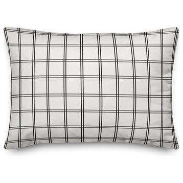 Black Check Pattern 14x20 Lumbar Pillow