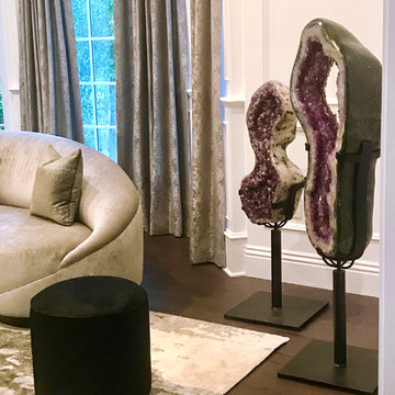 Rotating Amethyst Geode Slices in Private Residence