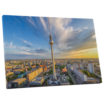 City Skyline "Berlin Germany" Gallery Wrapped Canvas Art, 30"x20"