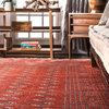 Traditional Transitional Vintage Area Rug, Red, 9'x 12'