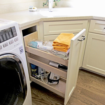 Cream Laundry Room with Corian Countertop ~ Medina, OH