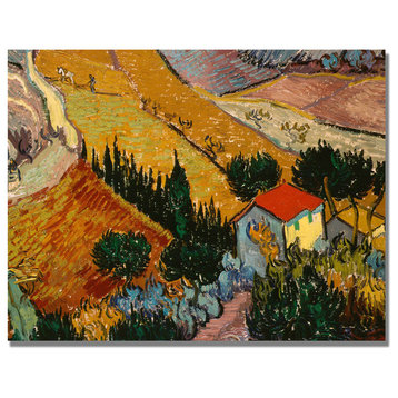 'Landscape with House' Canvas Art by Vincent van Gogh