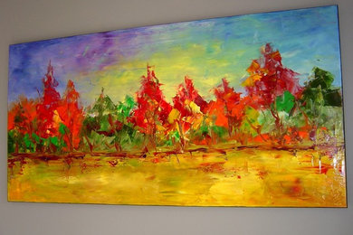 Abstract Original Landscape Painting by Eugenia Abramson