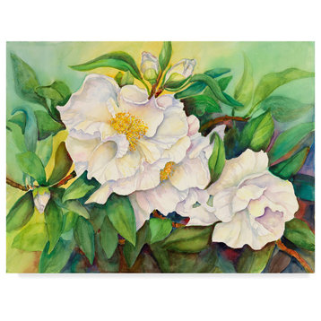 Joanne Porter 'Camellias' Canvas Art, 32"x24"