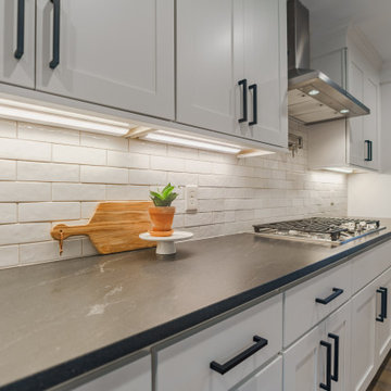 Tile and countertop details of traditional kitchen renovation