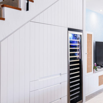 V-groove White Integrated Pantry and Fridge