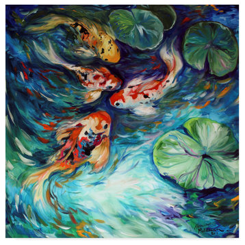 Marcia Baldwin 'Dancing Colors Koi' Canvas Art, 35x35