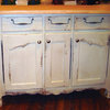 4' Wide French Kitchen Island With 3 Drawers & 3 Cabinets, French Gray