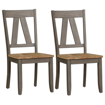 Splat Back Side Chair (RTA)-Set of 2 Farmhouse Grey