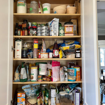 Before: Overstuffed Pantry Cabinet with No Organization