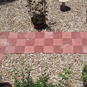 Checkered Paver Walkway