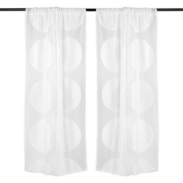 Lace Circle Curtain, White, 50"x96"