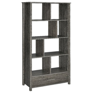 Coaster Dylan 8-Shelf Contemporary Wood Bookcase with Open Back in Gray