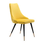 Piccolo Dining Chair, Set of 2, Yellow Velvet