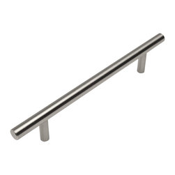 Cosmas - Cosmas 404-160SN Satin Nickel Slim Line Euro Style Cabinet Bar Pull, Set of 5 - Cabinet And Drawer Handle Pulls